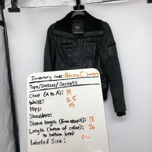 Nordstrom's Make + Model Black Leather Bomber Jacket size M - Picture 13 of 14